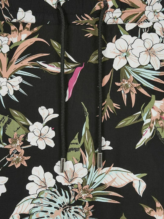 High-waisted Midi Skirt Floral Black
