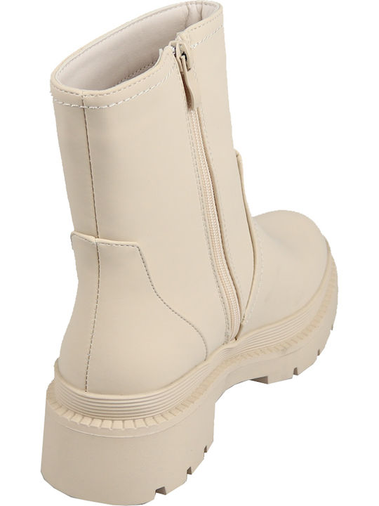 Slick Damen Knöchelstiefel Beige
