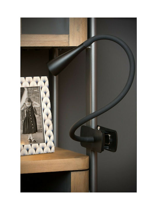 Lucide Lightning Zozy LED Office Lamp with Flexible Arm and Clip in Black Color