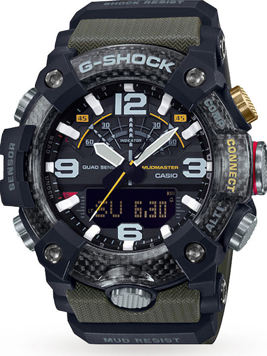 Casio G-Shock Master of G-Land Mudmaster Analogic/Digital Ceas Pentru Bărbați 52,9mm Cu Mecanism Pe Baterie Și Curea Din Cauciuc Neagră