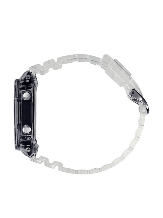 Casio G-Shock Ανδρικό Ρολόι 45mm Χρονογράφος Μπαταρίας με Ασημί Μεταλλικό Μπρασελέ