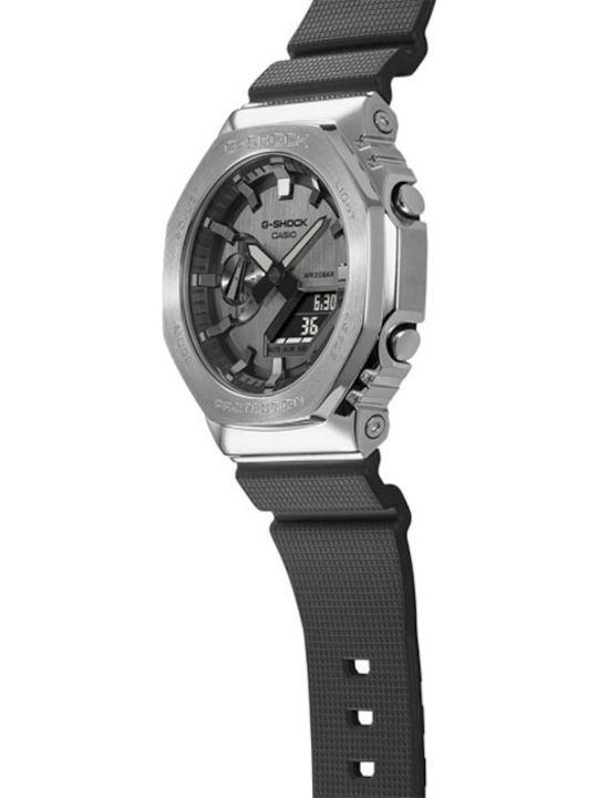 Casio G-Shock Αναλογικό/Ψηφιακό Ανδρικό Ρολόι 44.4mm Χρονογράφος Μπαταρίας με Μαύρο Καουτσούκ Λουράκι