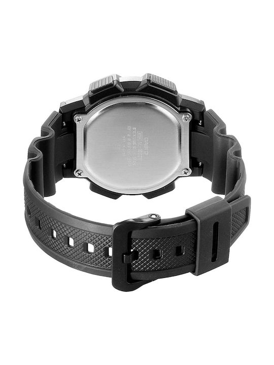 Casio World Time Illuminator Digital Men's Watch 44mm Chronograph Automatic with Black Rubber Strap