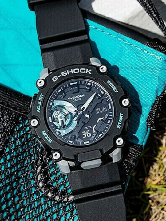 Casio G-Shock Аналогов/Дигитален Мъжки Часовник 47мм На Батерия С Черен Каучуков Лук с