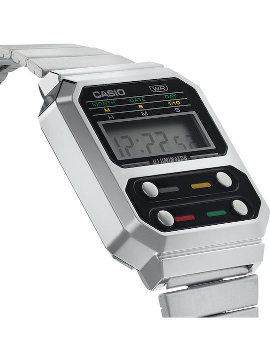 Casio Vintage Edgy Digital Men's Watch 40.7mm Battery with Silver