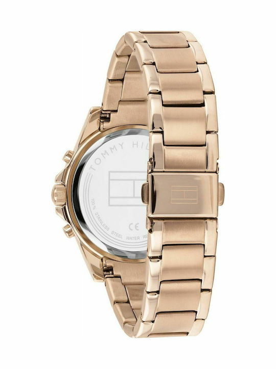 Tommy Hilfiger Haven Γυναικείο Ρολόι 38mm Χρονογράφος Μπαταρίας με Ροζ Χρυσό Μεταλλικό Μπρασελέ