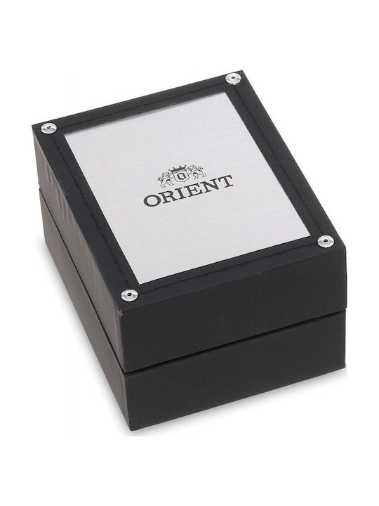 Orient Ανδρικό Ρολόι 44mm Μπαταρίας με Ασημί Μεταλλικό Μπρασελέ
