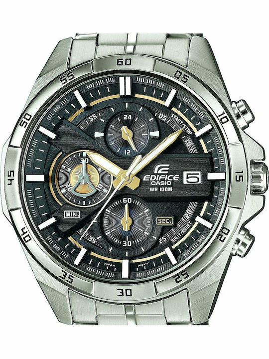 Casio Edifice Men's Watch 48.7mm Chronograph Battery with Silver Metal Bracelet