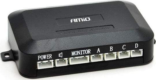 AMiO Car Parking System with Camera / Screen / Buzzer and 4 Sensors 22mm in Black Color
