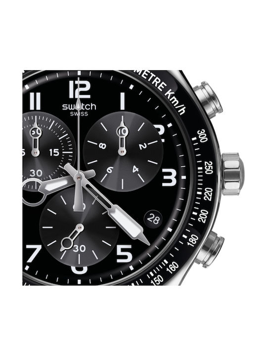 Swatch Men's Watch 43mm Chronograph Battery with Black Metal Bracelet