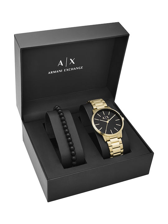 Armani Exchange Cayde Set Herrenuhr 42mm Batterie Gold