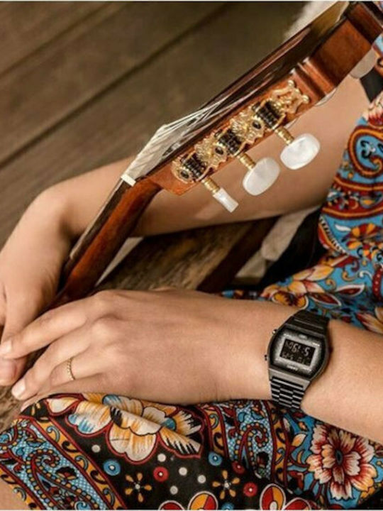 Casio Vintage Edgy Ρολόι Μπαταρίας με Μεταλλικό Μπρασελέ