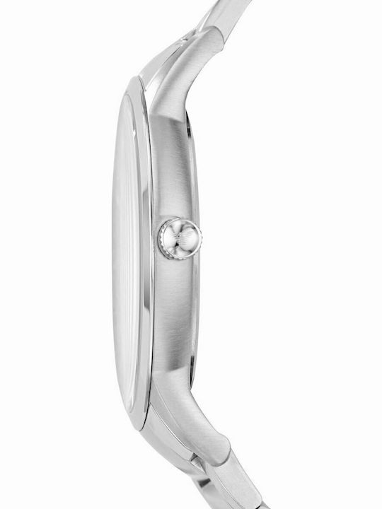 Emporio Armani Renato Men's Watch 43mm Battery with Silver Metal Bracelet