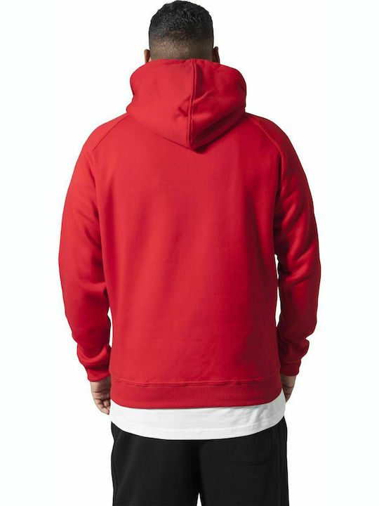 Urban Classics TB014 Herren Sweatshirt mit Kapuze und Taschen Rot