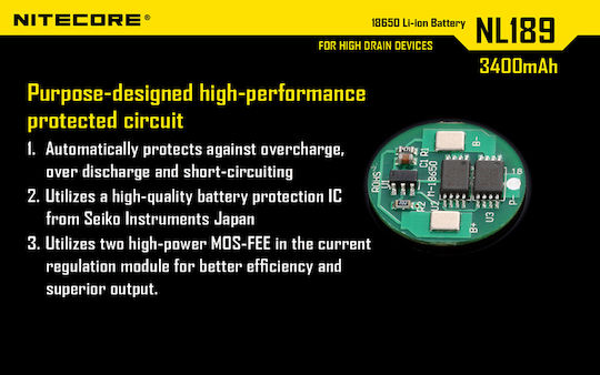 NiteCore NL1823 Презареждаща батерия 18650 Li-ion 2300mAh 3.7V 1бр