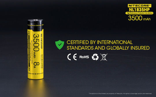 NiteCore NL1835HP Wiederaufladbare Batterie 18650 Li-Ion 3500mAh 3.6V 1Stück