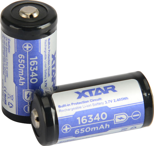 XTAR Επαναφορτιζόμενη Μπαταρία 16340 Li-ion 650mAh 3.7V 1τμχ