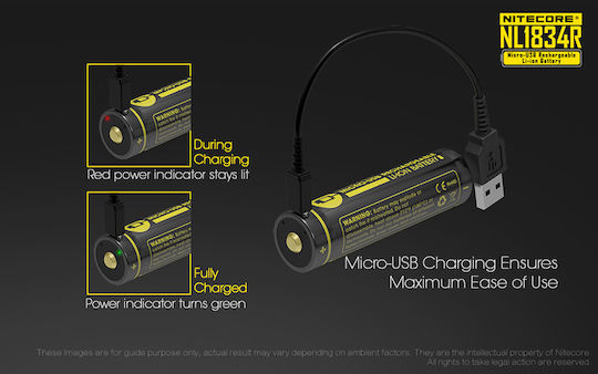 NiteCore NL1834R Презареждаща батерия 18650 Li-ion 3400mAh 3.6V 1бр