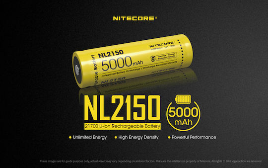 NiteCore NL2150 Rechargable Battery 21700 Li-ion 5000mAh 3.6V 1pcs