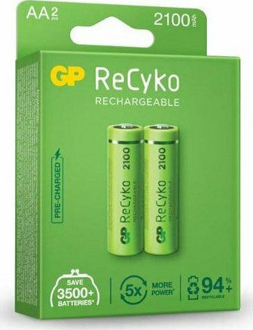 GP Batteries ReCykο Baterii Reîncărcabile AA Ni-MH 2100mAh 1.2V 2buc