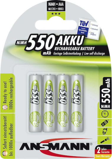 Ansmann Rechargeable Battery AAA Ni-MH 550mAh 1.2V 4pcs
