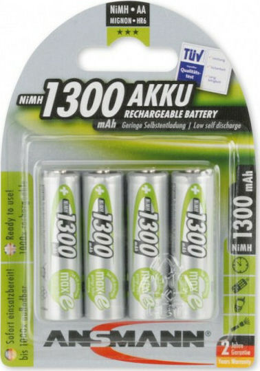 Ansmann Επαναφορτιζόμενες Μπαταρίες AA Ni-MH 1300mAh 1.2V 4τμχ