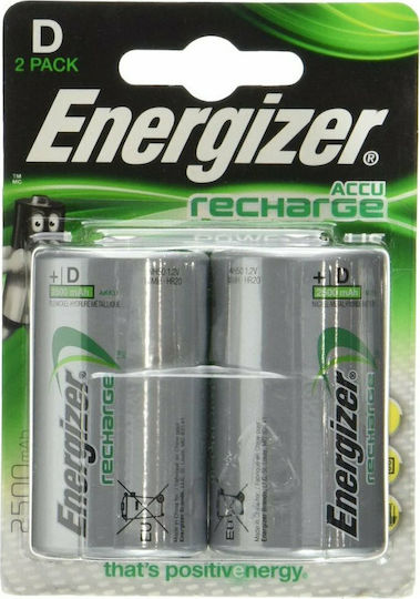 Energizer Power Plus Wiederaufladbare Batterien D Ni-MH 2500mAh 1.2V 2Stück