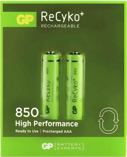 GP Batteries ReCyko+ Rechargeable Battery AAA Ni-MH 850mAh 1.2V 2pcs