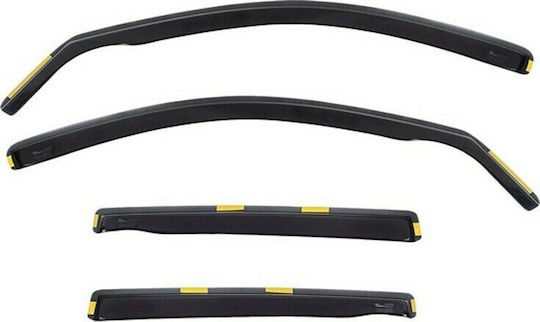Heko Set of Windbreakers Front and Rear Car Dark Fime for Skoda Fabia 4pcs