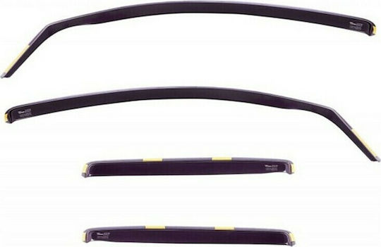 Heko Set of Windbreakers Front and Rear Car Dark Fime for 4pcs