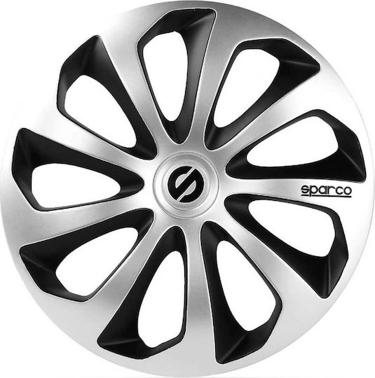 Sparco Σετ Τάσια Αυτοκινήτου Sicilia Pro 4τμχ 16" Μαύρο/Ασημί