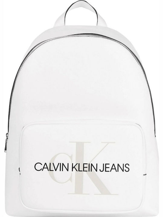 Runder Rucksack Piele Geantă pentru femei Rucsac Alb