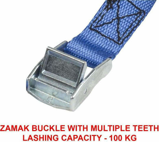 Master Lock Curea 250x2.5cm cu curele de bagaje auto cu cataramă Albastru 2buc