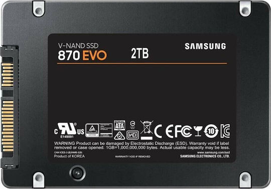 Samsung 870 Evo SSD 2TB Tip 2.5'' cu Conexiune SATA III MZ-77E2T0B