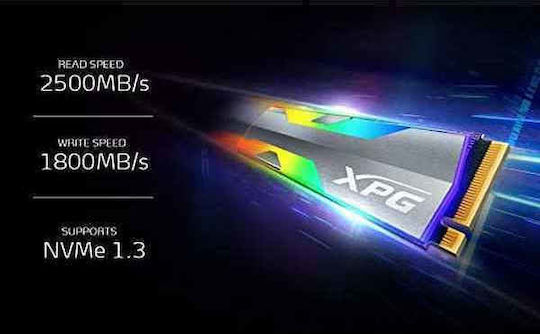 Adata XPG Spectrix S20G SSD 500GB τύπου M.2 με σύνδεση PCI Express 3.0 και Ψύκτρα ASPECTRIXS20G-500G-C