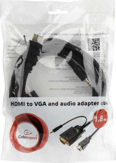 Gembird Μετατροπέας 3.5mm / HDMI male σε VGA female 1τμχ A-HDMI-VGA-03-6