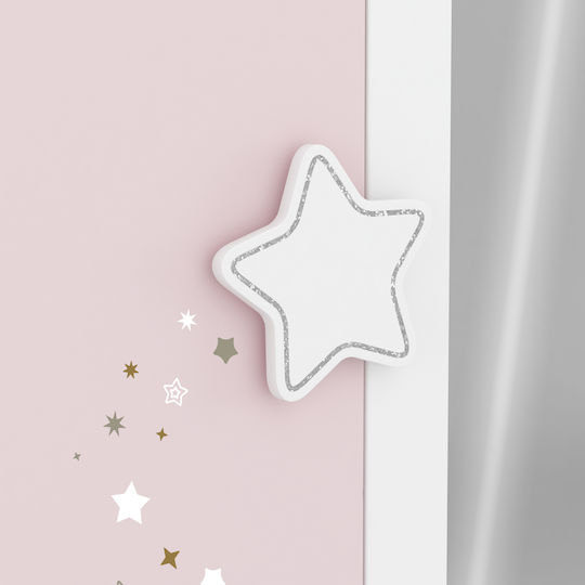 Wooden Kids Bedside Table Liana White 44.4x38.8x33.7cm