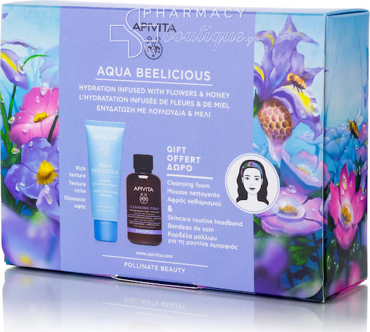 Apivita Aqua Beelicious Comfort Travel Set for Moisturizing & Facial Cleaning