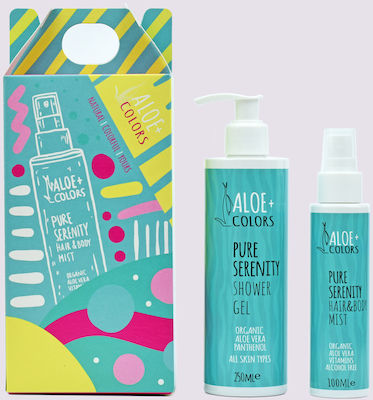 Aloe Colors Pure Serenity Skin Care Set for Cleaning Body Cleaning with Body Mist & Bubble Bath