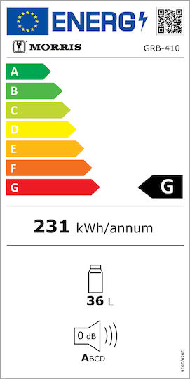 Morris Мини Бар в Хотела 36л, Нов Клас на Енергийна Ефективност G 40.2x45.5x56см