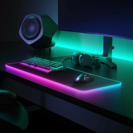 SteelSeries Qck Prism Cloth Gaming Mouse Pad XXL (900mm) with RGB Lighting Black 63826
