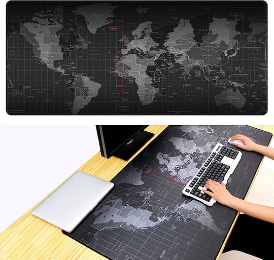 ikonka World Map Gaming Mouse Pad XXL (800mm) Μαύρο