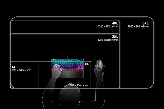 SteelSeries QCK Prism Cloth Gaming Mouse Pad XXL (1220mm) με RGB Φωτισμό Μαύρο 63511