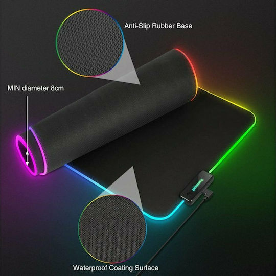 Tronsmart Spire Cloth Gaming Mouse Pad Medium (315mm) με RGB Φωτισμό μέσω USB Μαύρο 349360