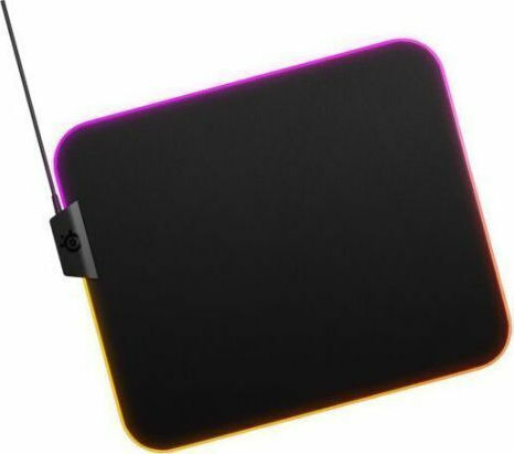 SteelSeries Qck Prism Cloth Gaming Mouse Pad Medium 320mm with RGB Lighting via USB Black 63825