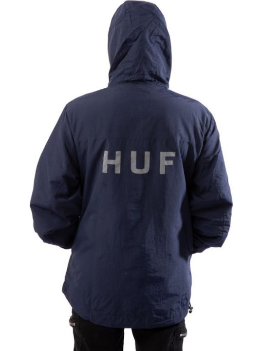 HUF Herren Winter Jacke Lässig Marineblau