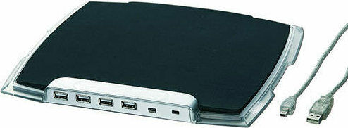 Gembird USB 2.0 Hub Mauspad 270mm Schwarz UHB-MP-224