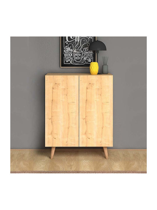 Ξύλινη Παπουτσοθήκη Luce με 4 Ράφια Δρύς Μ70xΠ35xΥ85cm