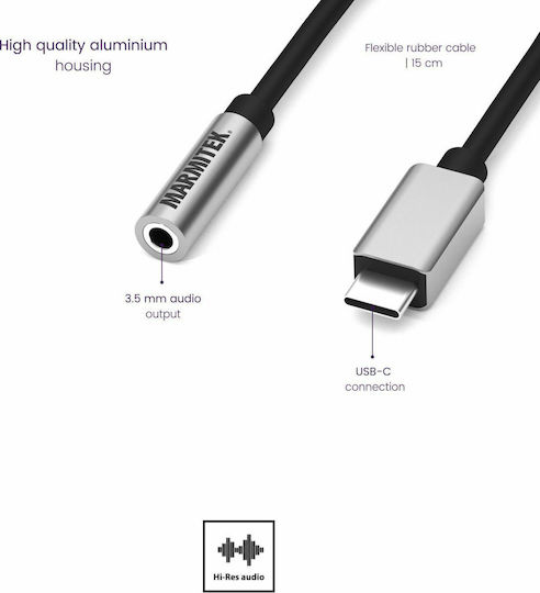 Marmitek Μετατροπέας USB-C male σε 3.5mm female Ασημί 1τμχ 8374