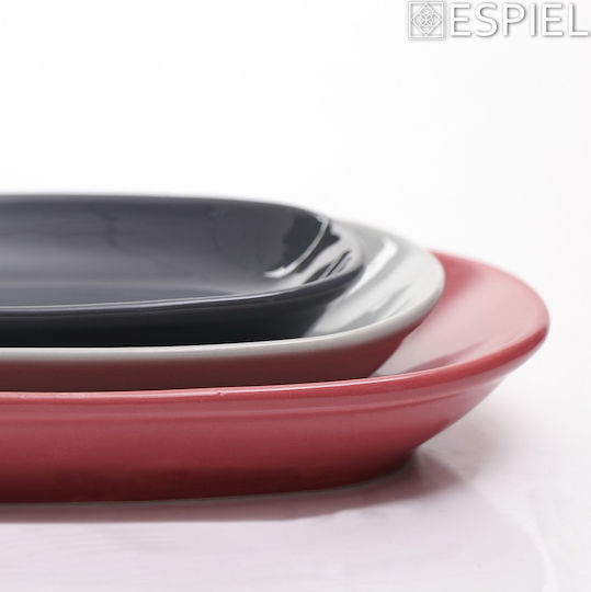 Espiel Essentials Πιατέλα Σερβιρίσματος Ορθογώνια από Πορσελάνη Ροζ 19x10.5εκ. 6τμχ